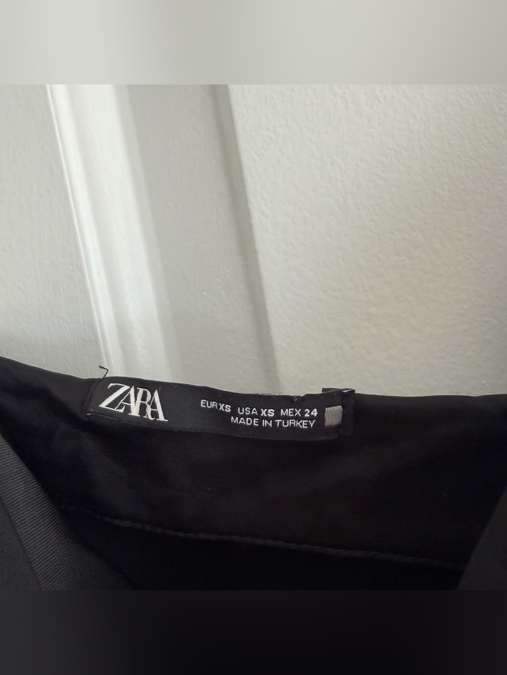 Zara Black Slip Dress with Pearl-Strap Detail - Picture 7 of 8